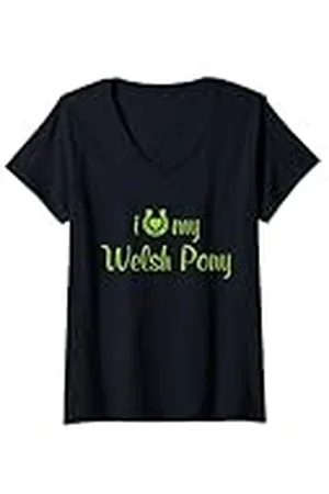 Hip Mujer Entrenador ecuestre I Love My Welsh Pony Horse Camiseta Cuello V