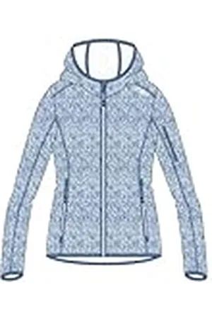 CMP Chaqueta de Knit-Tech para Mujer con Capucha Fija, Sky-Blanco, 46