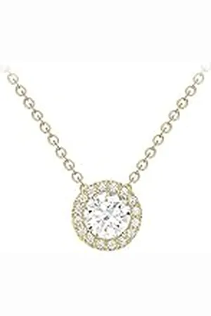 Amazon Collar de de 9 Quilates con Halo de Circonitas Cúbicas (previamente Amazon Collection)