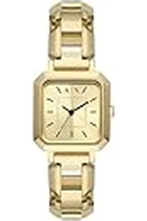 Armani Exchange Reloj para mujer de acero inoxidable en tono dorado con tres agujas, AX5721