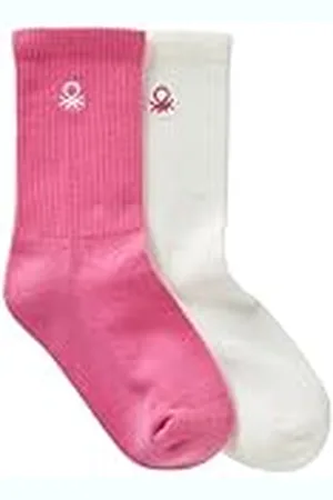 Benetton Calzini 2 Paia 6ao50702a Calcetines, Color Blanco, 10 años para Niños