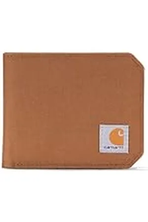 Carhartt Bifold Passcase Wallet, Durable Billfold Wallets, Available in Leather and Canvas Styles Billetera, Pato de Nailon Brown, Talla única para Hombre