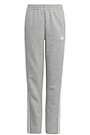 adidas Unisex niños Essentials 3-Stripes Fleece Pants, Medium Grey Heather/White, 7-8 Years