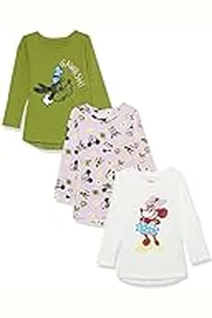 Amazon Disney | Marvel | Star Wars | Frozen | Princess Camisetas tipo túnica de manga larga Niña, Pack de 3, , 9 años