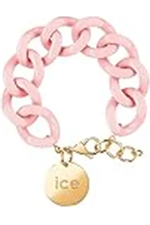 Ice-Watch ICE Jewellery, Chain bracelet, Pink lady, Pulsera de malla rosa XL para mujer con medalla de oro (020358)