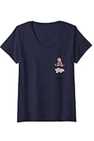 Chucky Mujer Wanna Play Killer Tools Faux Pocket Camiseta Cuello V