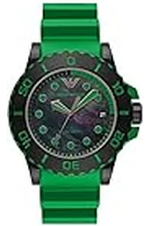 Emporio Armani Reloj Hombre, Movimiento de tres agujas con fecha, 46mm Caja de acero negra con correa de poliuretano, AR11440