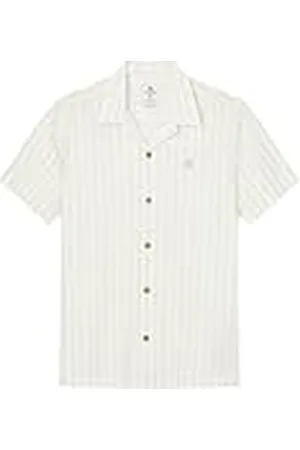 Springfield Camisar Reconsider Slub Rayas Camisa, , XL para Hombre
