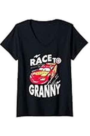 Cars Mujer McQueen Race To Granny Dia de la Madre Camiseta Cuello V