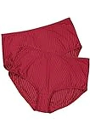 Ulla Popken Calzoncillos midi para mujer, talla grande, paquete de 2, tiro alto a rayas