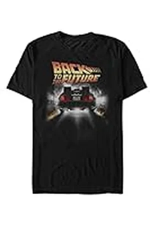Back To The Future Vintage Peelout Basic Solid tee Camiseta, Negro, Large para Hombre