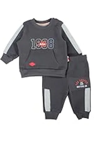 Lee Conjunto de 2 piezas, Suéter + Joggers, Bebés, (0 a 24 meses), Unisex, Niño, Niña, Suave, Lindo, Cálido, Sudadera + Pantalón, Modelo GLC2540 JOG BB S1-3M, NOIR