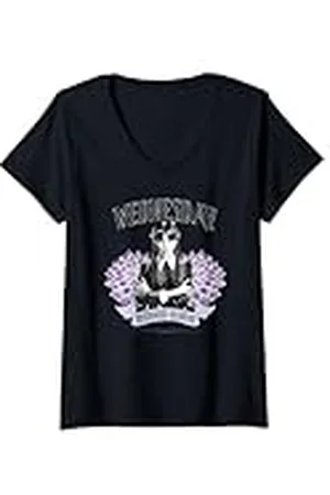 Wednesday Mujer Nevermore Academy Blooming Flowers Portrait Camiseta Cuello V
