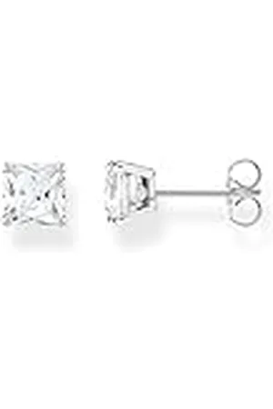 Thomas Sabo Pendientes de mujer de plata 925 con piedra de color 32022505, 6x6 mm, Plata de ley, Circonia cúbica 1