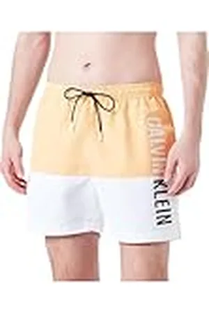 Calvin Klein Bañador Hombre Medium Drawstring Pernera larga, Naranja, S