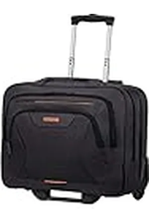 American Tourister En el trabajo: bolsa de laptop de 15.6 pulgadas con rodillos, 44 cm, 22 l, negro/naranja (negro/naranja)