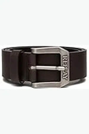 Replay Cinturón de piel para hombre, marrón (Black Brown 128), 95 cm