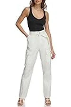 DKNY Pantalones Cargo con cinturón, , 42 para Mujer