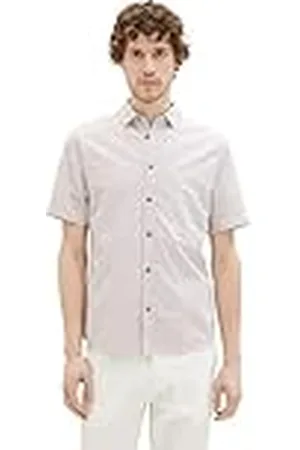 TOM TAILOR 1036220 Camisa de Manga Corta con Estampado, , L para Hombre