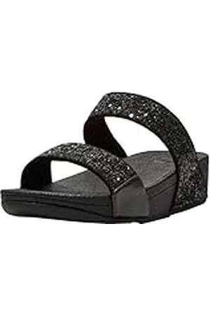 FitFlop Lulu Sandals, Sandalias con cuña Mujer, Negro Brillante, 40 EU