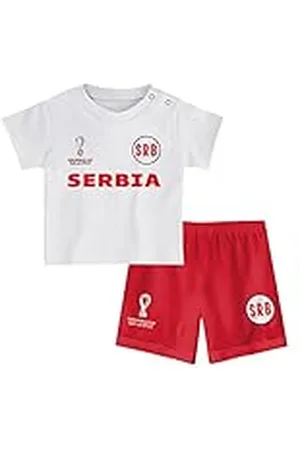 FIFA Unisex Kinder Official World Cup 2022 Tee & Short Set, Toddlers, Serbia, Alternate Colours, Age 3, White, Medium