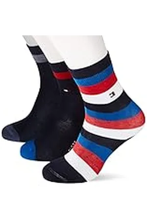 Tommy Hilfiger Classic Calcetines, Black/Azul Marino, 39-42 (Pack de 6) Unisex niños