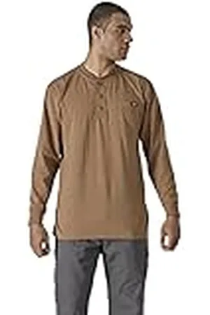 Dickies L/S HEAVYW HENLEY, Camiseta para Hombre, Marrón (BROWN DUCK), L