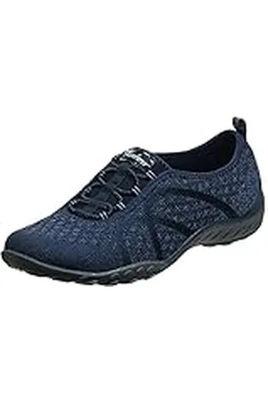 Skechers Breathe-Easy-Fortuneknit, Zapatillas Mujer, Multicolor (NVY Black Mesh/Charcoal Trim), 39.5 EU