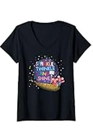 Clangers Mujer Music Boat Sparkle Twinkle And Shine Retro Camiseta Cuello V