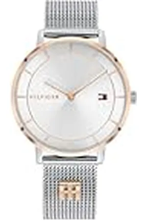 Tommy Hilfiger Reloj Analógico de Cuarzo para Mujer con Correa de Malla de Acero Inoxidable Plateada - 1782288