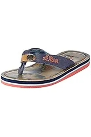 QS by s.Oliver 47100, Chanclas Niñas, Azul-Blau (Blue Flower 812), 33 EU