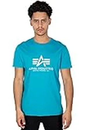 Alpha Industries Basic Camiseta, Azul (Blue Lagoon-576), M para Hombre