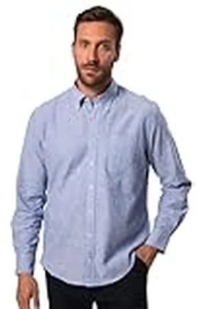 JP 1880 Camisa de Mezcla de Lino, Manga Larga, Cuello Abotonado, calce Moderno 7XL 782629710-7XL