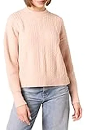 Amazon Jersey Moderno de Cuello Redondo y Punto Trenzado Suave Al Tacto (Disponible en Tallas Grandes) Mujer, , S