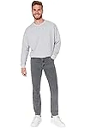 Trendyol Vaqueros relajados de Cintura Alta Joven Hombre Jeans, , 90