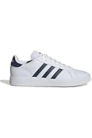 adidas Grand Court Base 2.0 Shoes, Zapatos Hombre, Cloud White/Dark Blue/Semi Flash Aqua, 36 2/3 EU