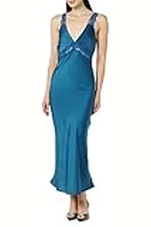 THE DROP Valentina Vestido Lencero con Encaje para Mujer, , XXS