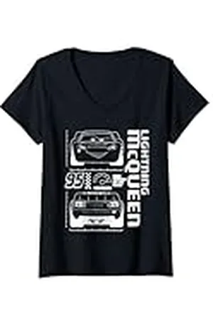 Cars Mujer Lightning McQueen Line Camiseta Cuello V