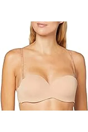 Emporio Armani Underwear Basic Bonding Microfiber Bandeau Strapless Custom Fit Bra Sujetador Moldeado, Mujer, Beige (Rosa Desnuda), 34B