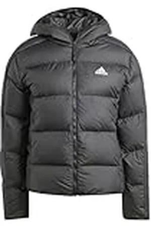 adidas Mujer Essentials 3-Stripes Mid Down Hooded Jacket, , XS
