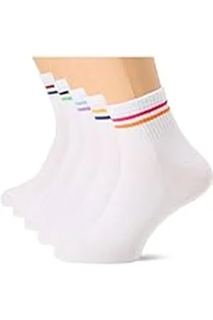 JACK & JONES Jacbenjamin-Calcetines Cortos de Tenis (5 Unidades), Blanco/Pack: Blanco-Blanco-Blanco-Blanco, Talla única para Hombre