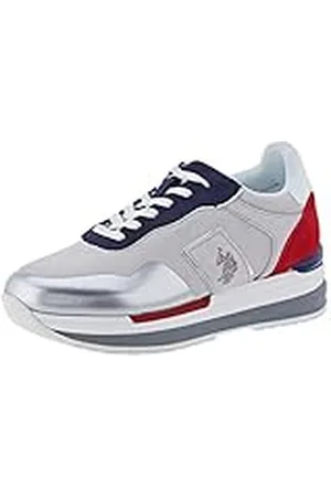 U.S. Polo Assn. Amy Suede, Zapatillas de Gimnasia Mujer, Multicolor (Whi/BLU 050), 36 EU