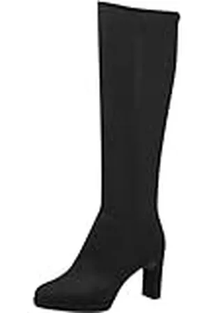 Tamaris Botas de Caña Larga para Mujer, Textiles, Tacón Cuadrado, Veganas, , 41 EU
