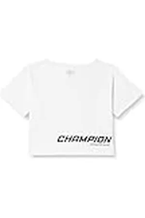 Champion Athletic Club W-Crop Oversized S/L Camiseta, Color Blanco Mujer
