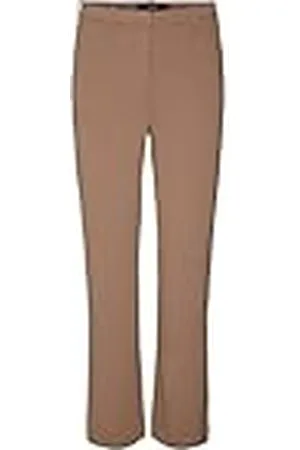 VERO MODA Vmzamira Mr Slim Straight Pant Ga Noos Pantalones, Brown Lentil, M / 32L Mujer