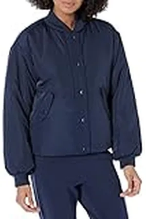 Amazon Chaqueta bomber tipo crop acolchada y holgada de poliéster reciclado (disponible en tallas grandes) (Previamente Amazon Aware) Mujer, , 5XL Grande