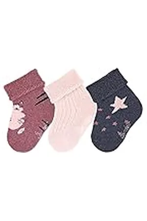 Sterntaler Baby-Söckchen 3er-Pack Katze Calcetines, Morado Mel, 18 para Bebés