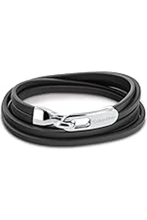 Calvin Klein Pulsera para Hombre Colección WRAPPED & BRAIDED con Cuero y Cierre de Acero Inoxidable - 35000109