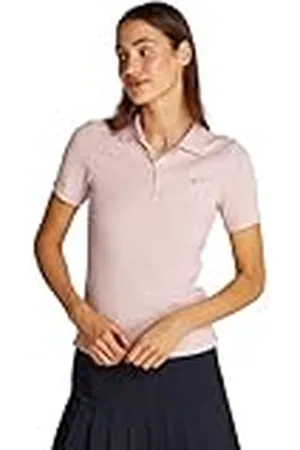 Tommy Hilfiger Polo de Manga Corta para Mujer Slim Fit, Rosa (Foggy Pink), 3XL