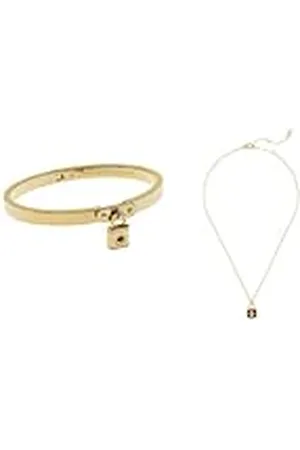 Kate Spade Lock and Space Charm Brazalete y mini colgante, dorado/tortuga